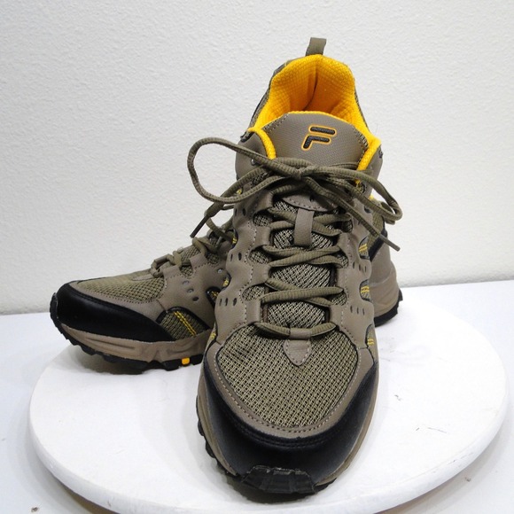 Fila Men Trail Hiking Shoes Olive Tan Yellow Low Top Sneakers 1SH40083-246 Sz 13 main image 8